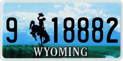 WY license plate 918882