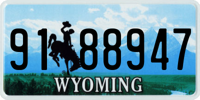 WY license plate 9188947