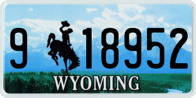 WY license plate 918952