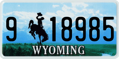 WY license plate 918985