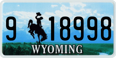 WY license plate 918998