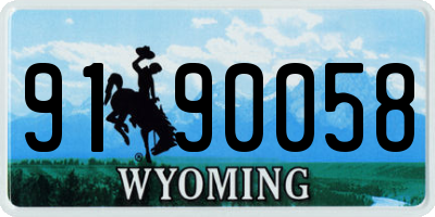 WY license plate 9190058