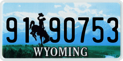 WY license plate 9190753
