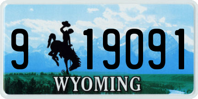 WY license plate 919091
