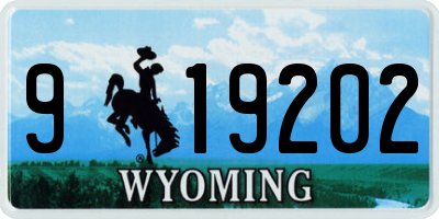 WY license plate 919202