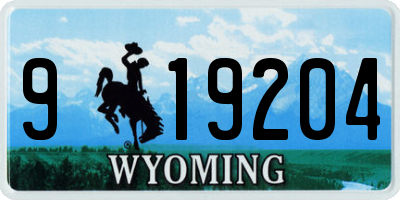 WY license plate 919204