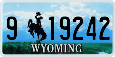 WY license plate 919242