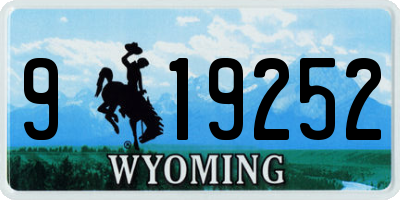 WY license plate 919252