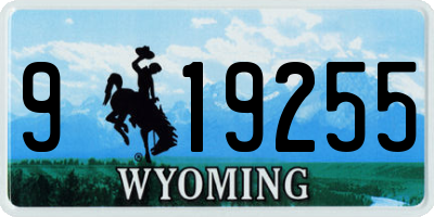 WY license plate 919255