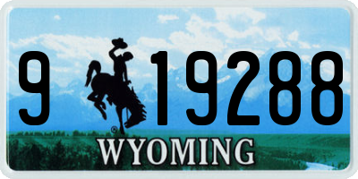 WY license plate 919288