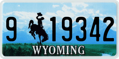 WY license plate 919342