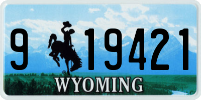 WY license plate 919421