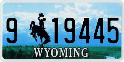 WY license plate 919445