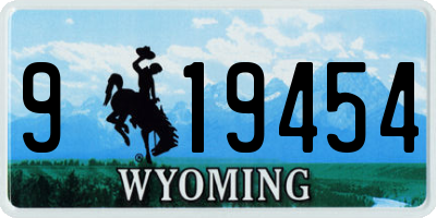 WY license plate 919454