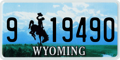 WY license plate 919490