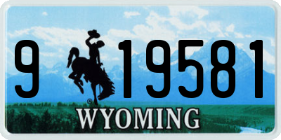 WY license plate 919581