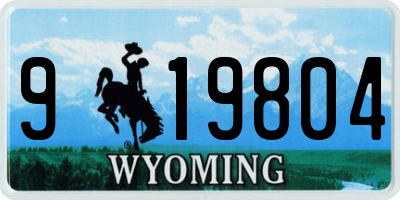 WY license plate 919804