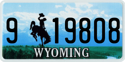 WY license plate 919808