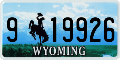 WY license plate 919926