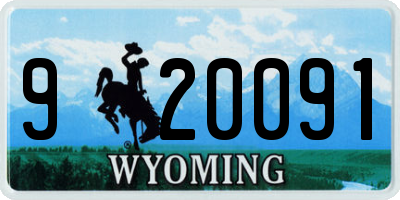 WY license plate 920091