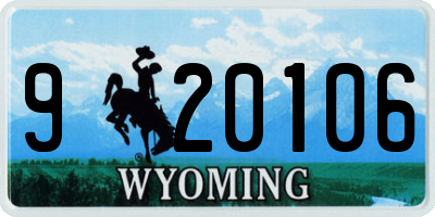 WY license plate 920106