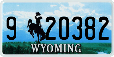 WY license plate 920382