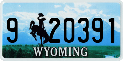 WY license plate 920391