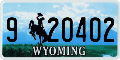 WY license plate 920402