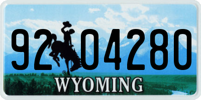 WY license plate 9204280