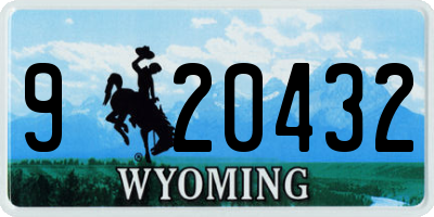 WY license plate 920432