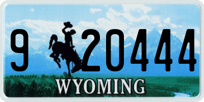 WY license plate 920444