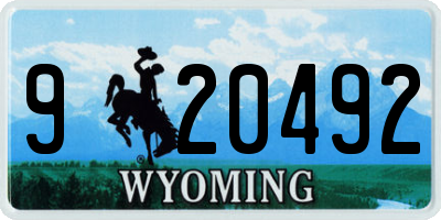 WY license plate 920492