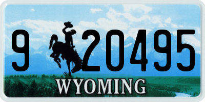 WY license plate 920495