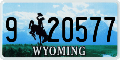 WY license plate 920577