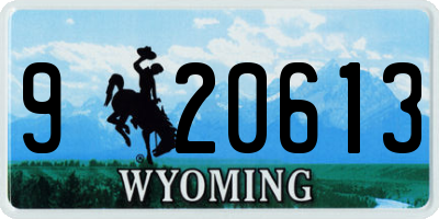 WY license plate 920613