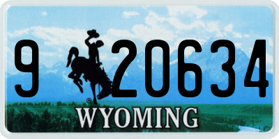 WY license plate 920634