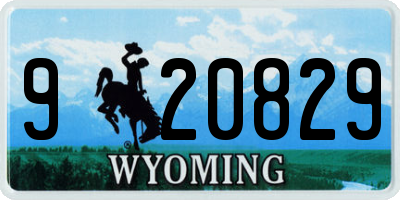 WY license plate 920829