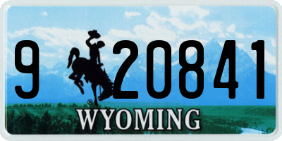 WY license plate 920841