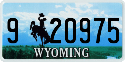 WY license plate 920975