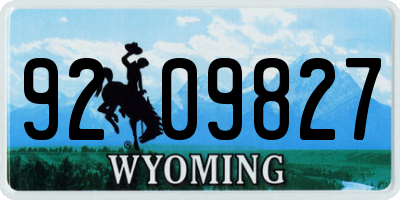 WY license plate 9209827