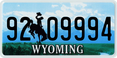 WY license plate 9209994