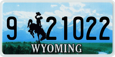 WY license plate 921022