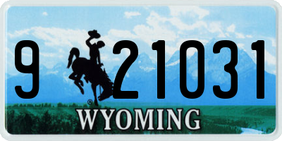 WY license plate 921031