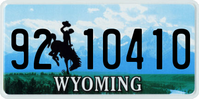WY license plate 9210410