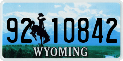WY license plate 9210842