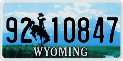 WY license plate 9210847