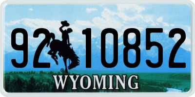 WY license plate 9210852