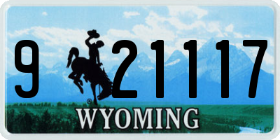WY license plate 921117