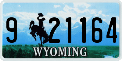 WY license plate 921164