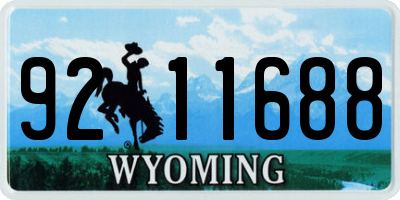 WY license plate 9211688